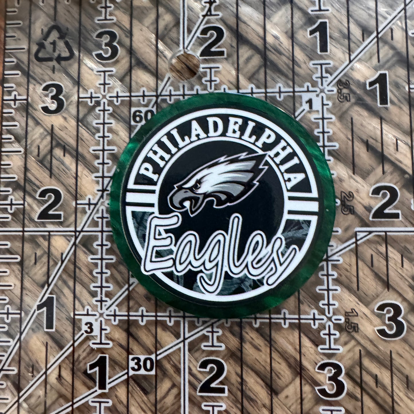 Philadelphia Eagles Football No Glitter Flatback,  Planar, Cabochon, Single Pc