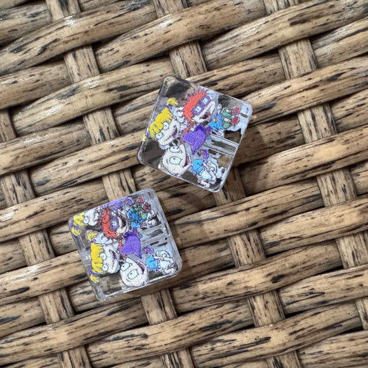 Small Acrylic Focal Bead Set of Two  – Double-Sided Image Charms for Beadable Pens, Badge Reels, Keychains, Jewelry, Junk Cases (Copy)