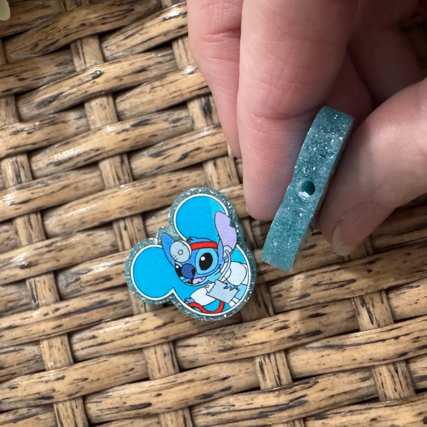 Small Acrylic Focal Bead Set of Two  – Double-Sided Image Charms for Beadable Pens, Badge Reels, Keychains, Jewelry, Junk Cases