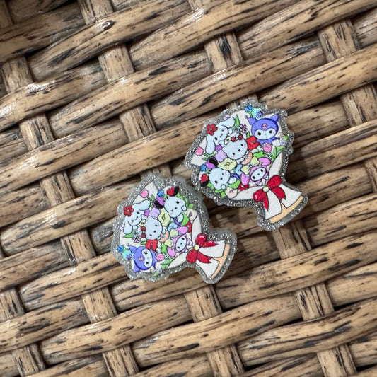 Small Acrylic Focal Bead Set of Two  – Double-Sided Image  for Beadable Pens, Badge Reels, Keychains, Jewelry, Junk Cases