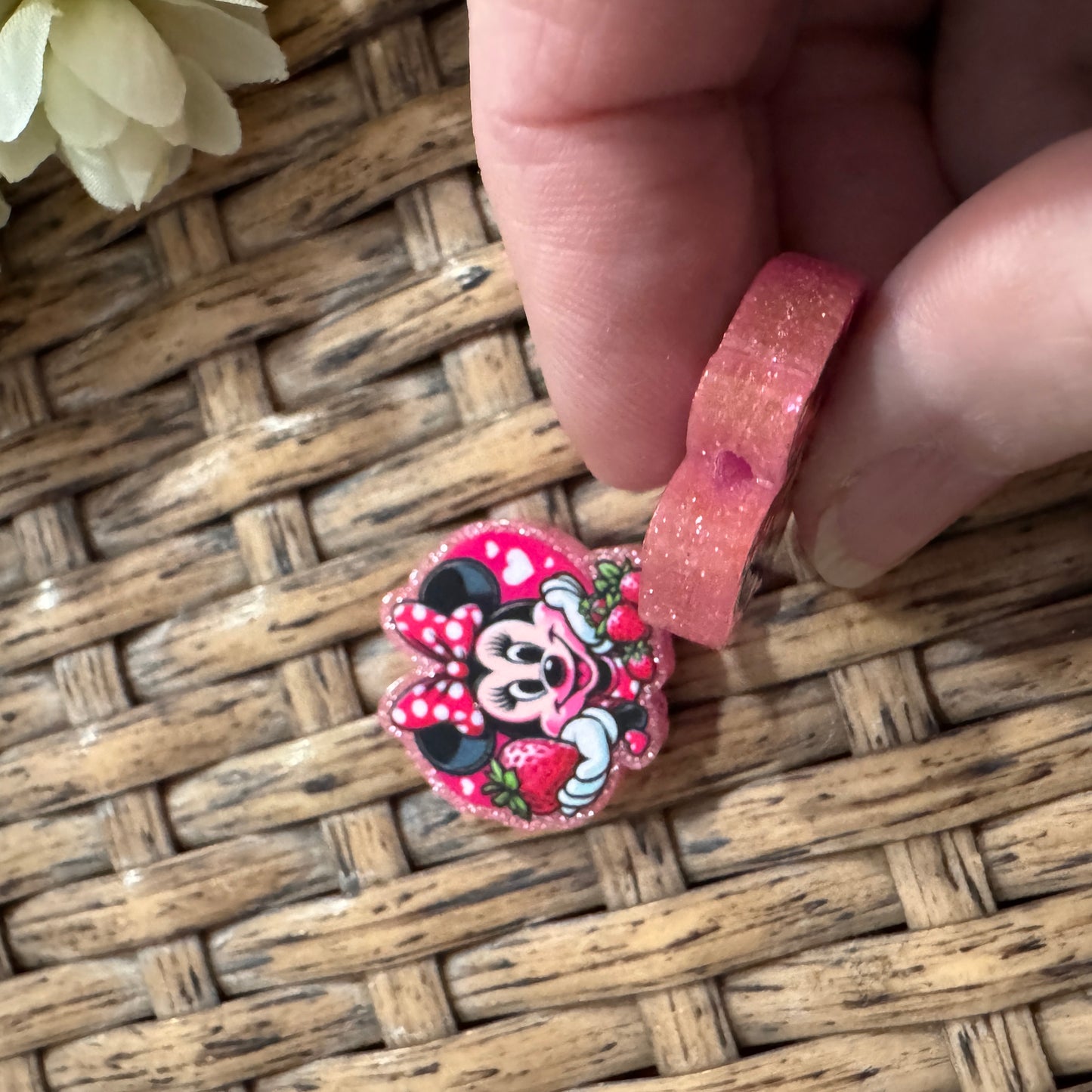 Small Acrylic Focal Bead Set of Two  – Double-Sided Image  for Beadable Pens, Badge Reels, Keychains, Jewelry, Junk Cases