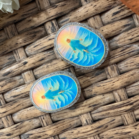 Small Acrylic Focal Bead Set of Two  – Double-Sided Image  for Beadable Pens, Badge Reels, Keychains, Jewelry, Junk Cases