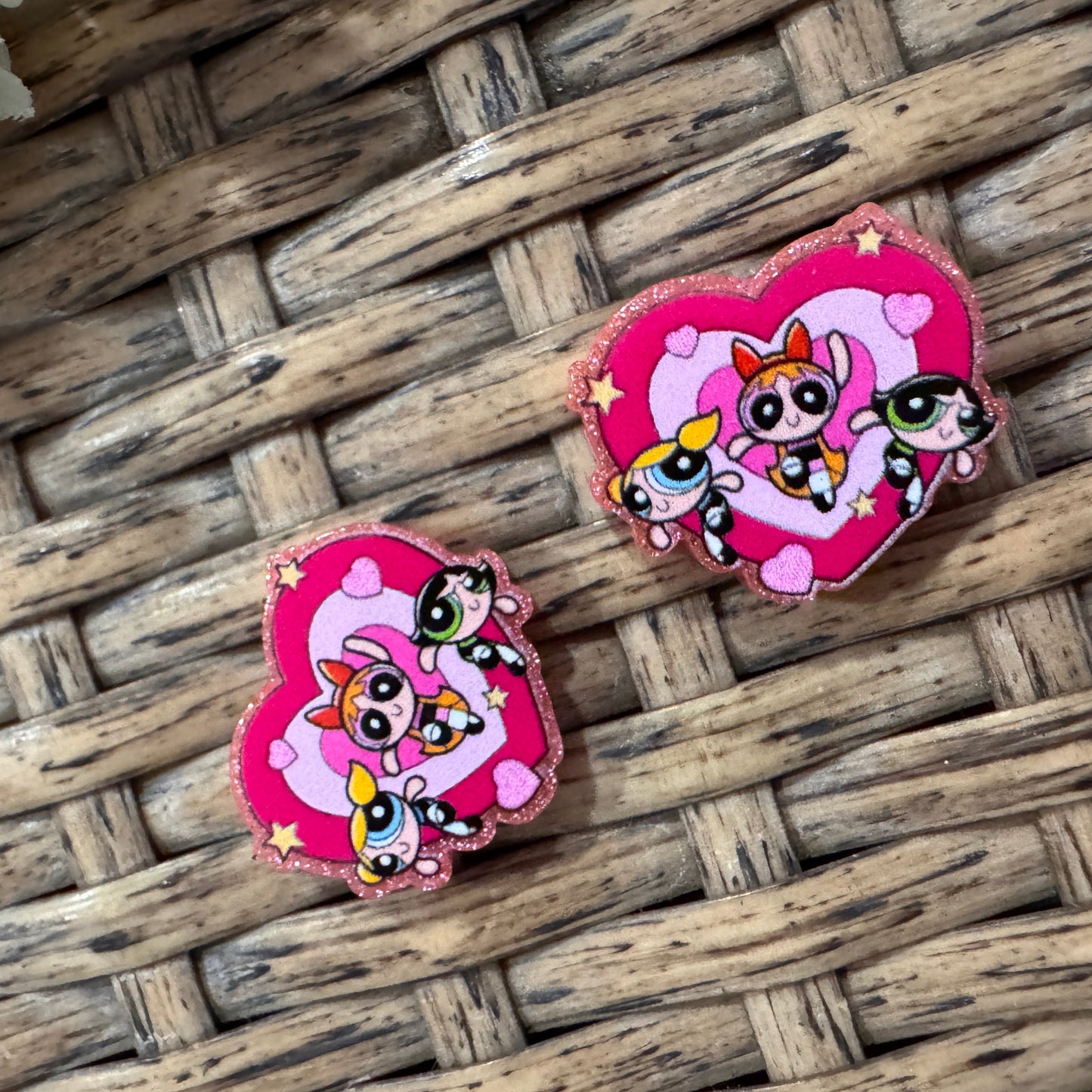 Small Acrylic Focal Bead Set of Two  – Double-Sided Image  for Beadable Pens, Badge Reels, Keychains, Jewelry, Junk Cases