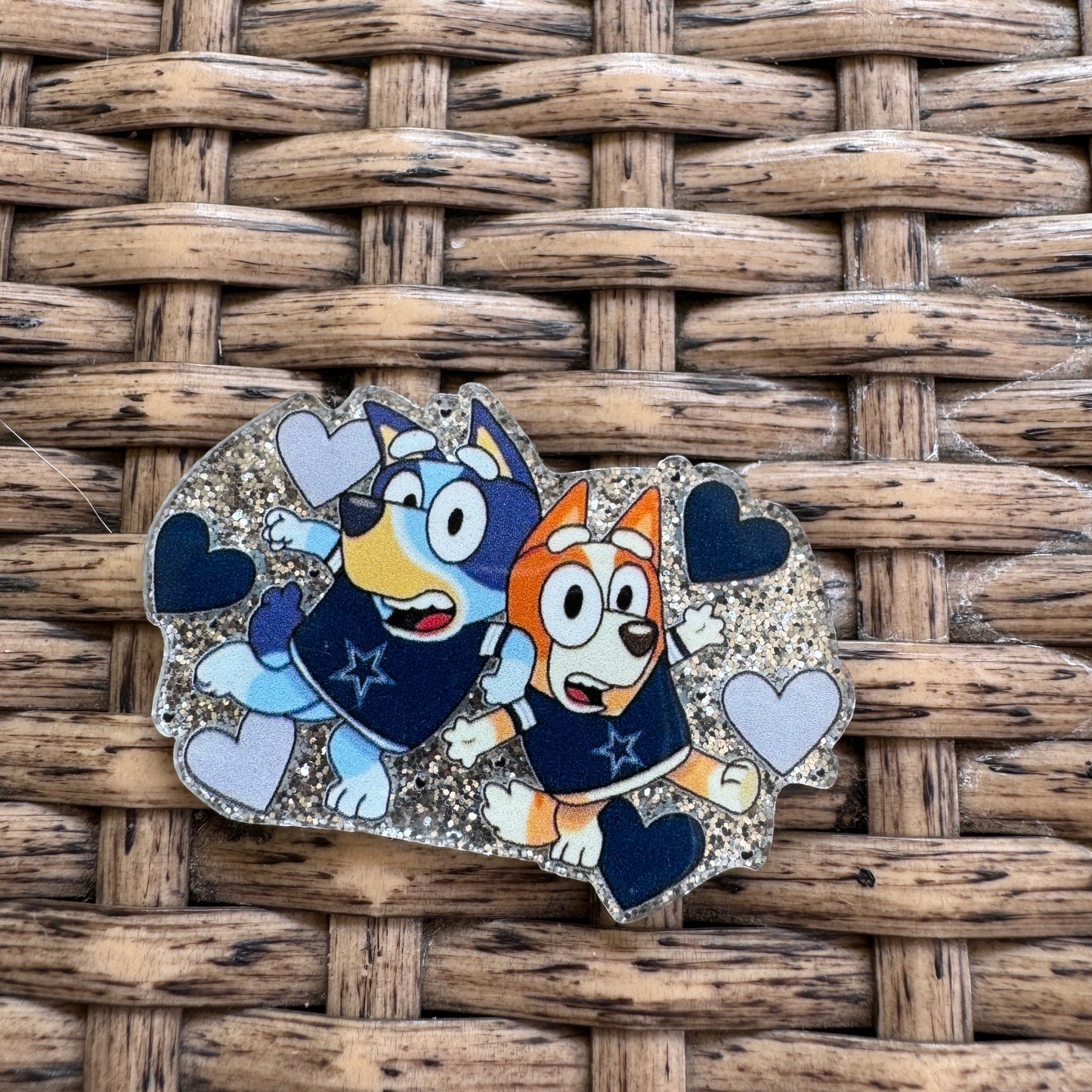 Acrylic Fatback, Planar, Cabochon, Craft Supply - Football Bluey Dallas Cowboys