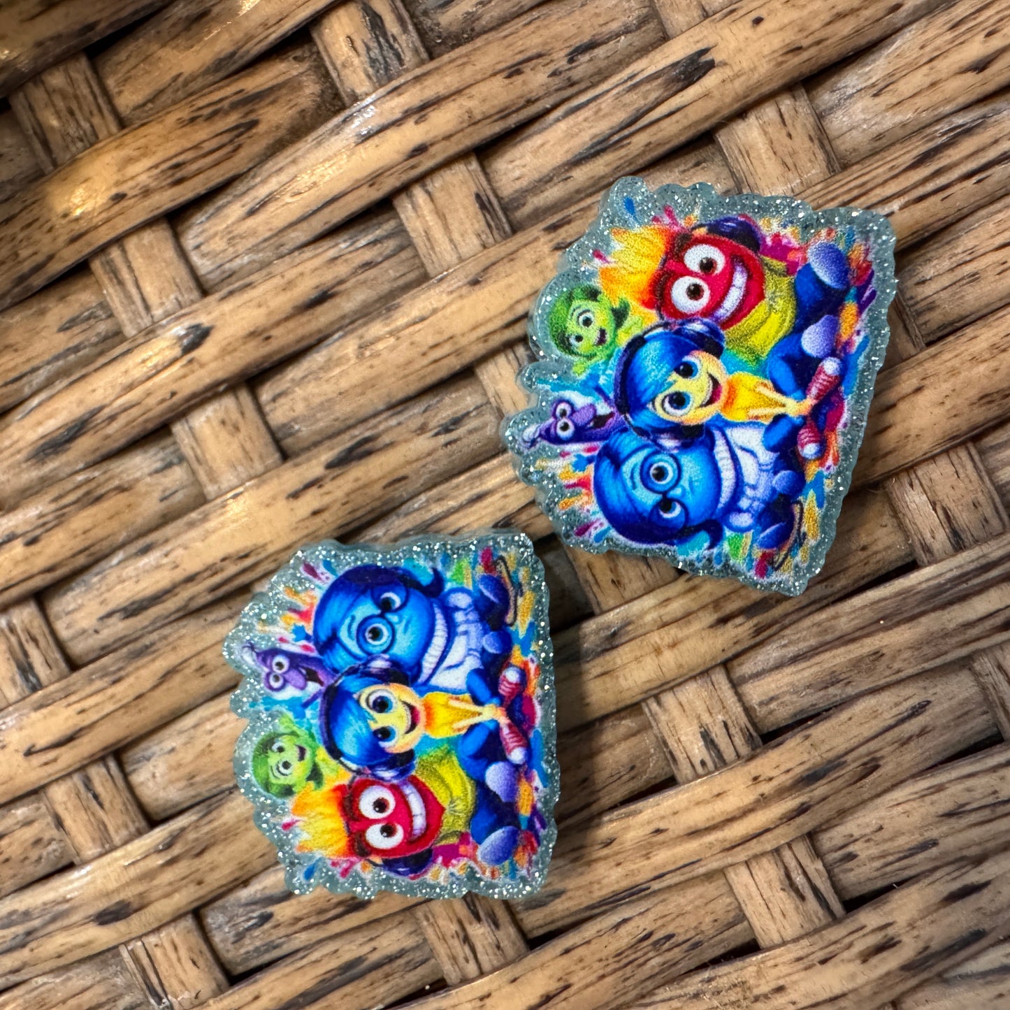Small Acrylic Focal Bead Set of Two  – Double-Sided Image  for Beadable Pens, Badge Reels, Keychains, Jewelry, Junk Cases