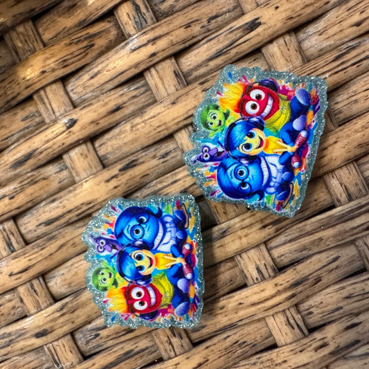 Small Acrylic Focal Bead Set of Two  – Double-Sided Image  for Beadable Pens, Badge Reels, Keychains, Jewelry, Junk Cases