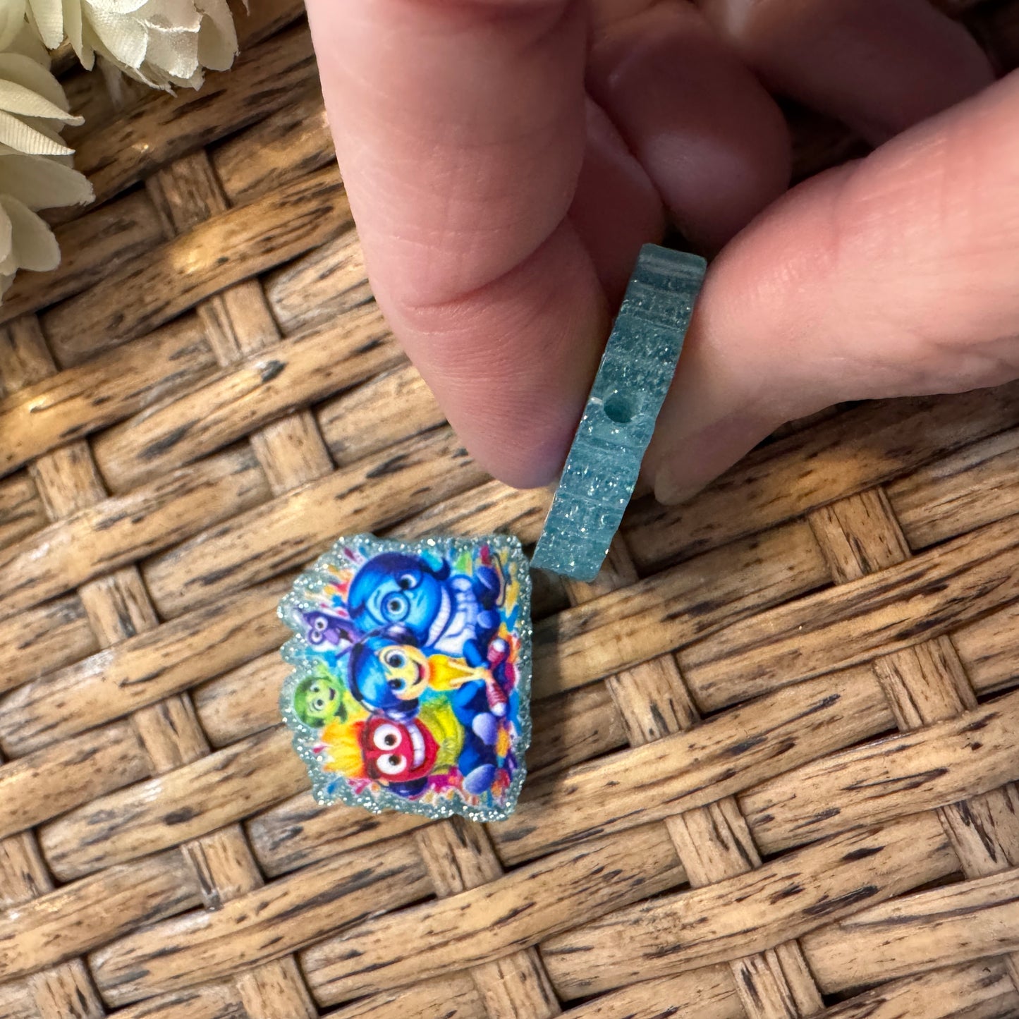 Small Acrylic Focal Bead Set of Two  – Double-Sided Image  for Beadable Pens, Badge Reels, Keychains, Jewelry, Junk Cases