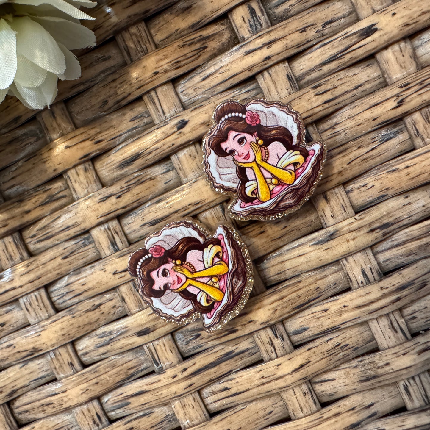 Small Acrylic Focal Bead Set of Two  – Double-Sided Image  for Beadable Pens, Badge Reels, Keychains, Jewelry, Junk Cases