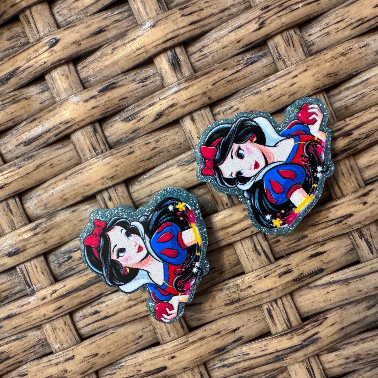Small Acrylic Focal Bead Set of Two  – Double-Sided Image  for Beadable Pens, Badge Reels, Keychains, Jewelry, Junk Cases