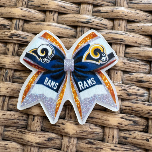 Rams, Bow,  Football, Planar, Cabochon, Single Pc.