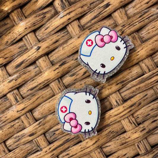 Small Acrylic Focal Bead Set of Two  – Double-Sided Image  for Beadable Pens, Badge Reels, Keychains, Jewelry, Junk Cases