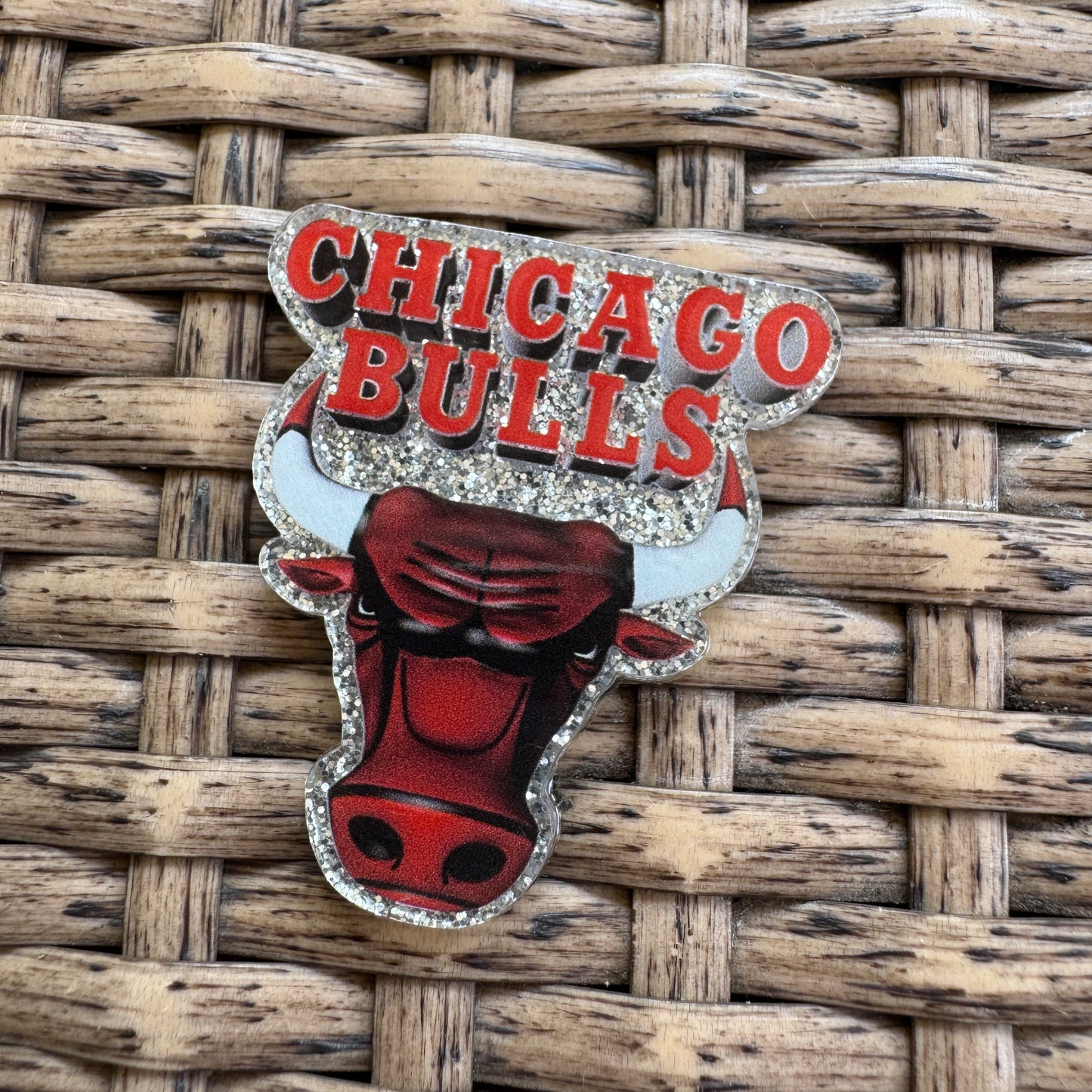 Acrylic Fatback, Planar, Cabochon, Craft Supply - Chicago Bulls Basketball
