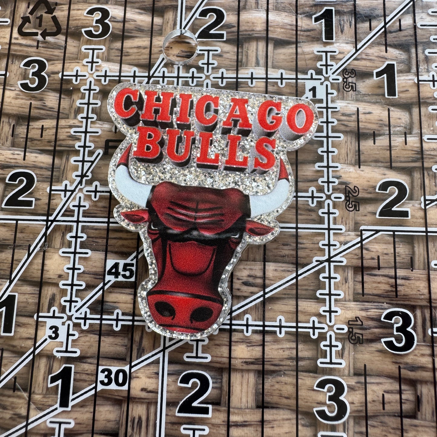 Acrylic Fatback, Planar, Cabochon, Craft Supply - Chicago Bulls Basketball