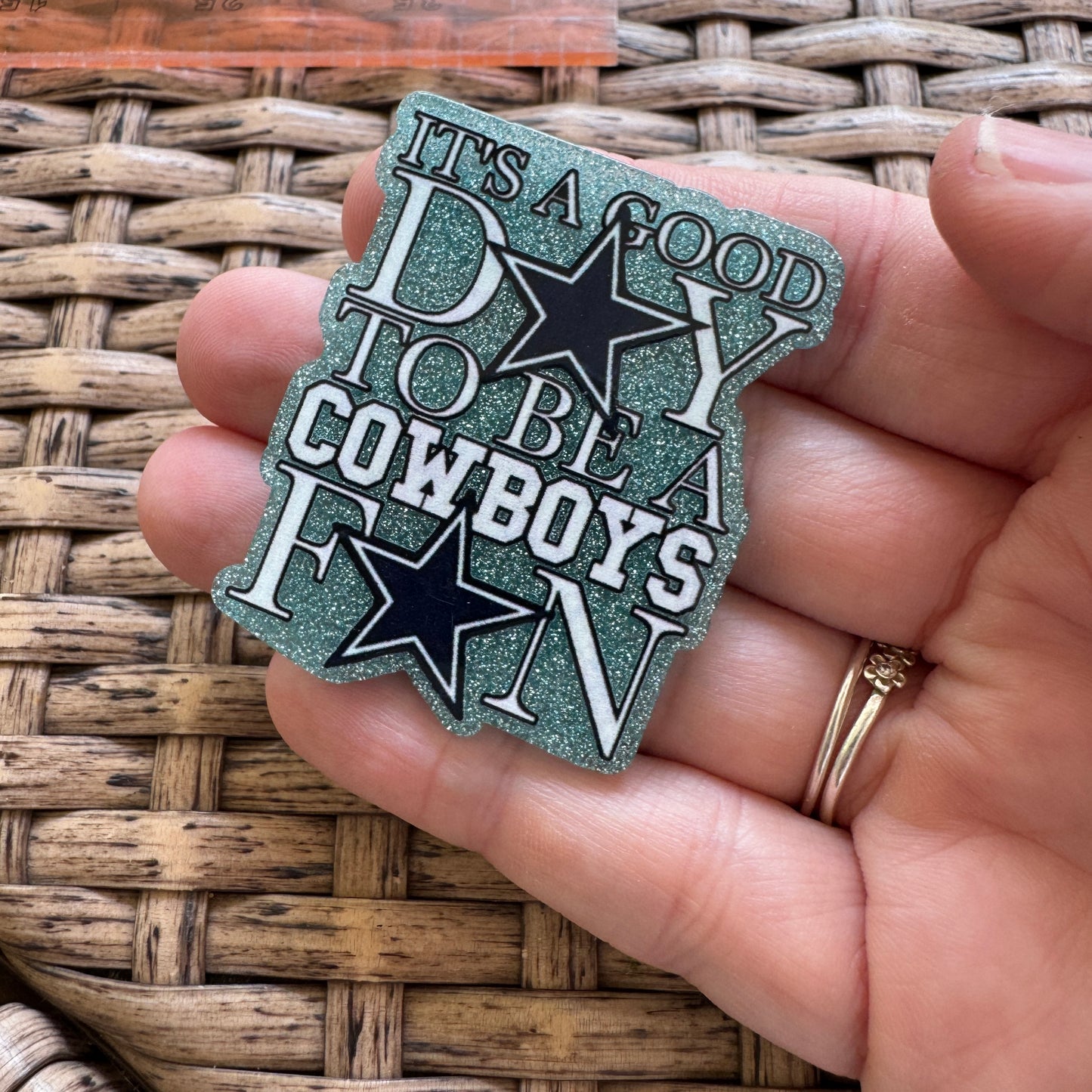 Acrylic Fatback, Planar, Cabochon, Craft Supply - Cowboys, Football