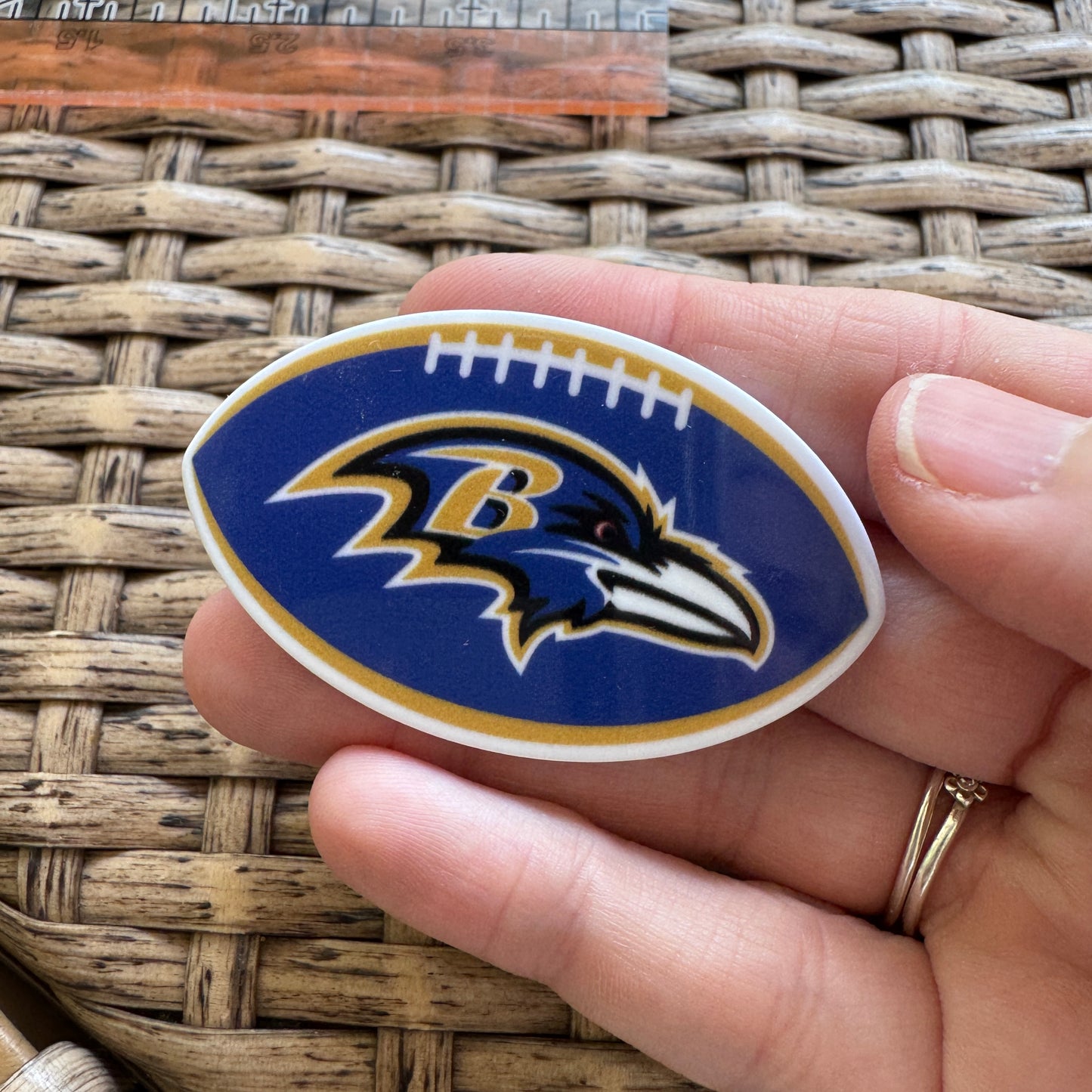 Acrylic Fatback, Planar, Cabochon, Craft Supply -Ravens Football