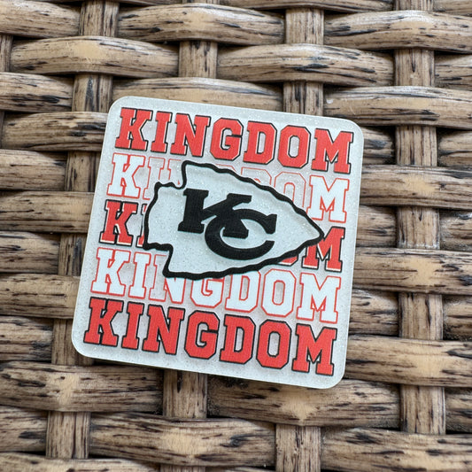 Acrylic Fatback, Planar, Cabochon, Craft Supply - KC Chiefs Kingdom Football Team