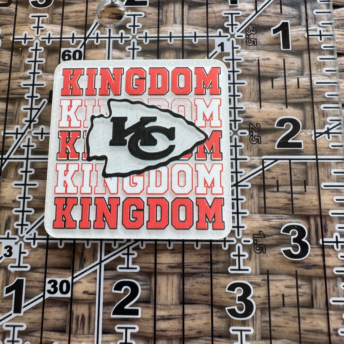 Acrylic Fatback, Planar, Cabochon, Craft Supply - KC Chiefs Kingdom Football Team