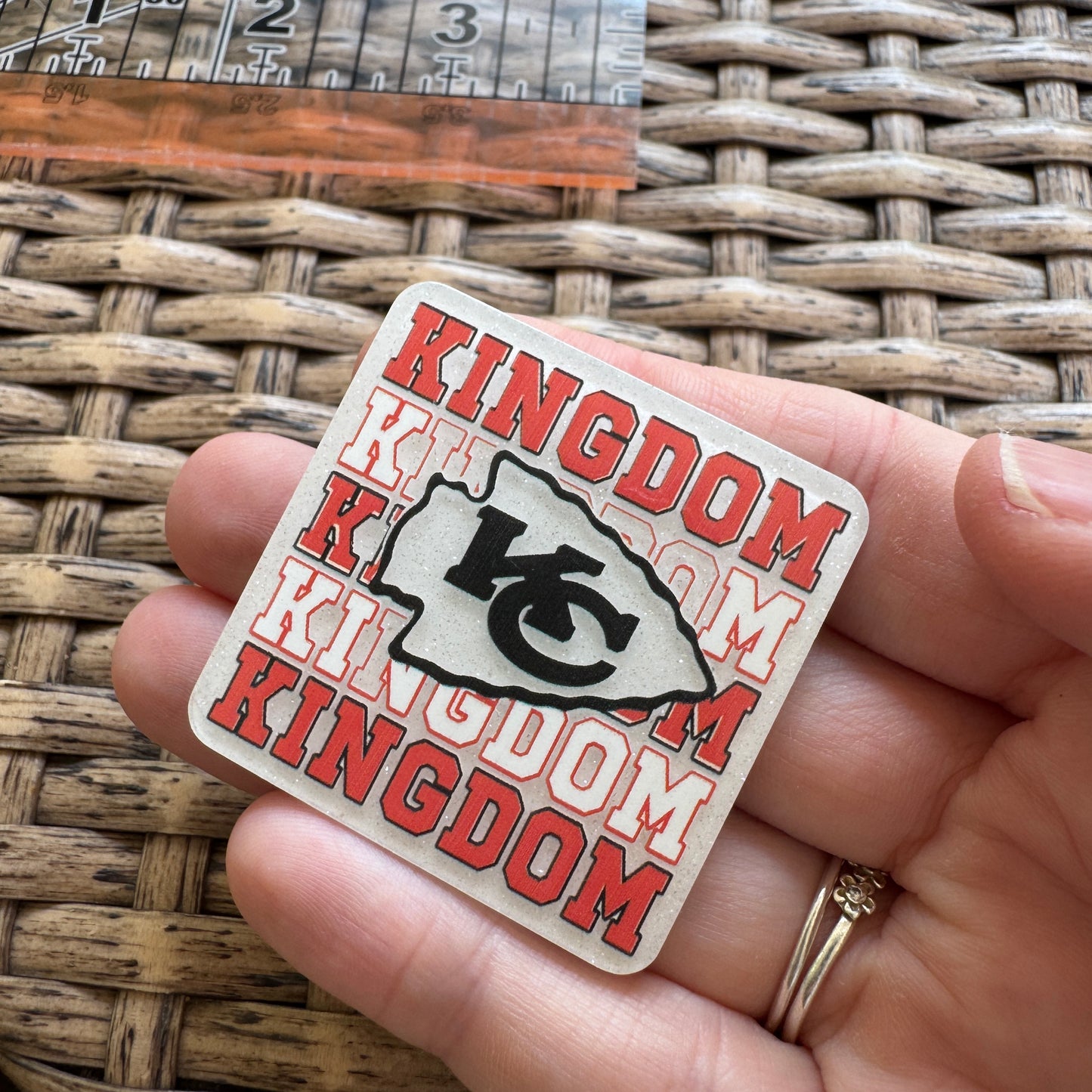 Acrylic Fatback, Planar, Cabochon, Craft Supply - KC Chiefs Kingdom Football Team