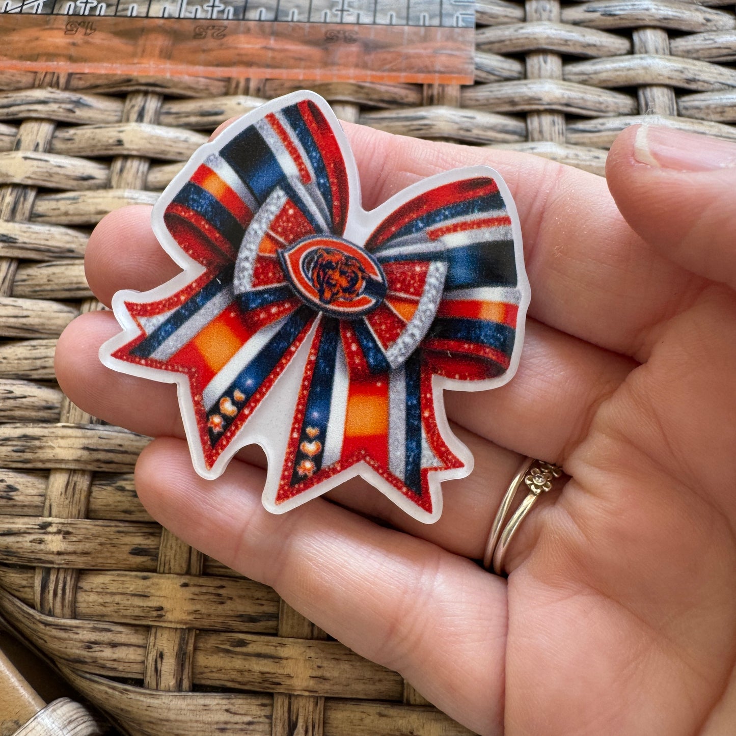 Acrylic Fatback, Planar, Cabochon, Craft Supply - Chicago Bears Football Team