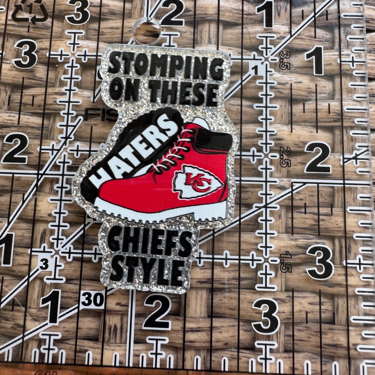 Acrylic Fatback, Planar, Cabochon, Craft Supply - Kansas City Chiefs Football Team
