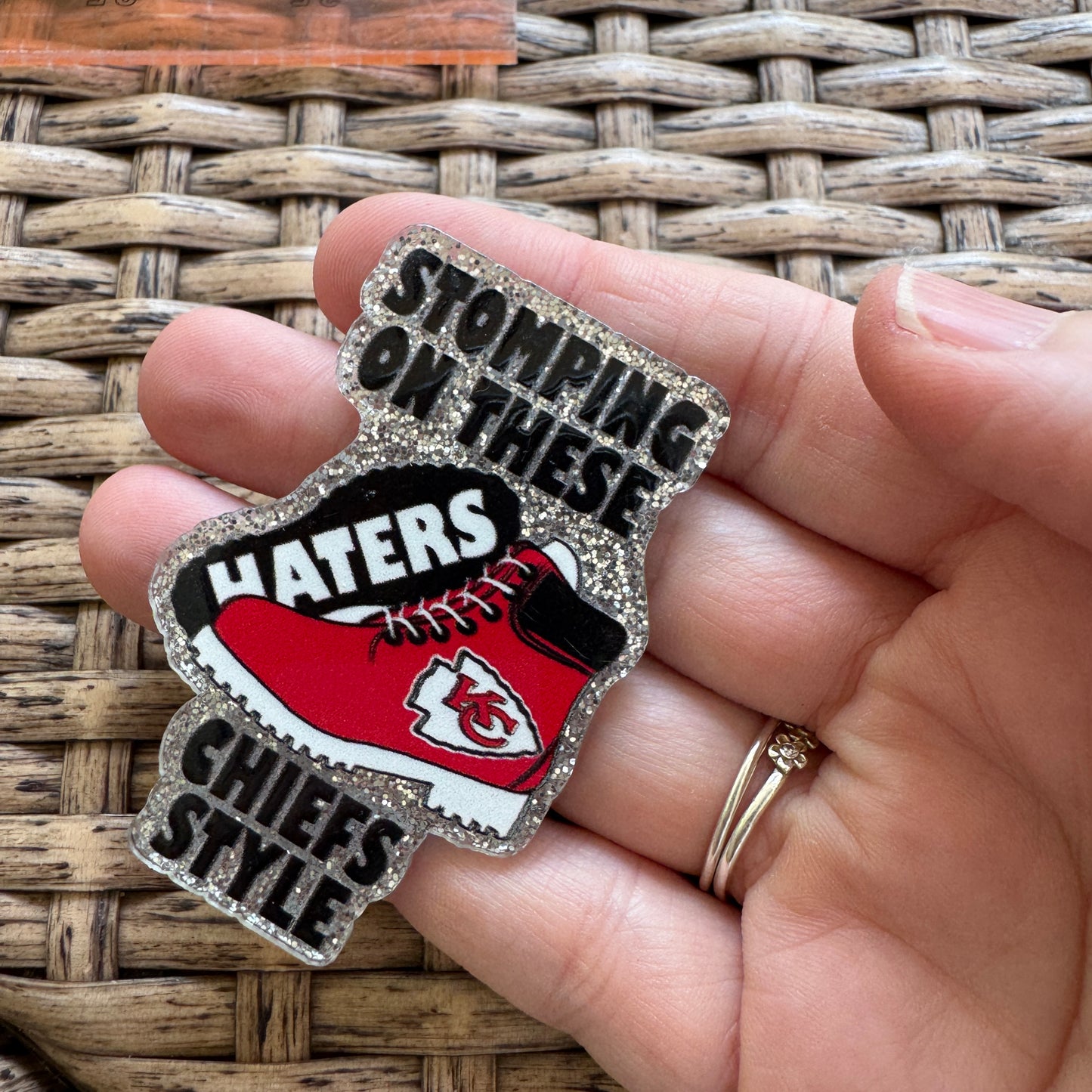 Acrylic Fatback, Planar, Cabochon, Craft Supply - Kansas City Chiefs Football Team