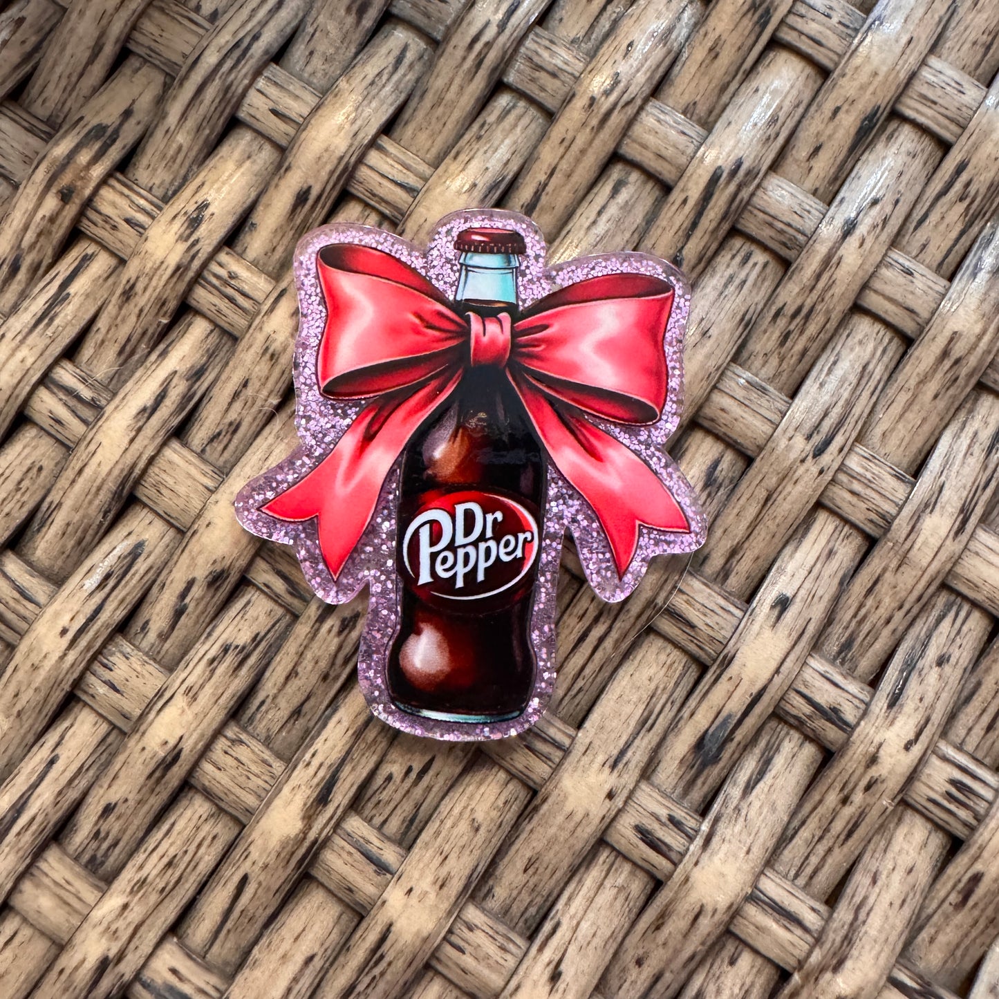 Dr Pepper with Bow   Flatback,  Planar, Cabochon, Single Pc