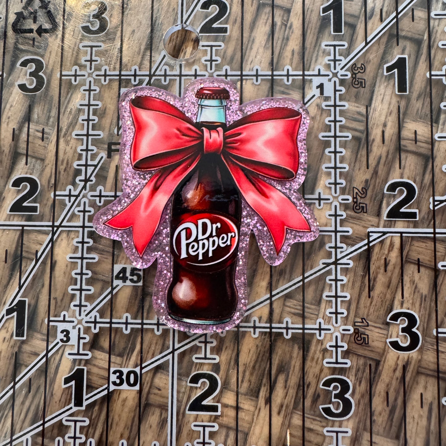Dr Pepper with Bow   Flatback,  Planar, Cabochon, Single Pc