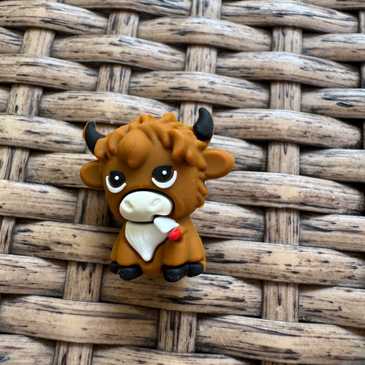 Flocal Bead Silicone Smoking Highland Cow