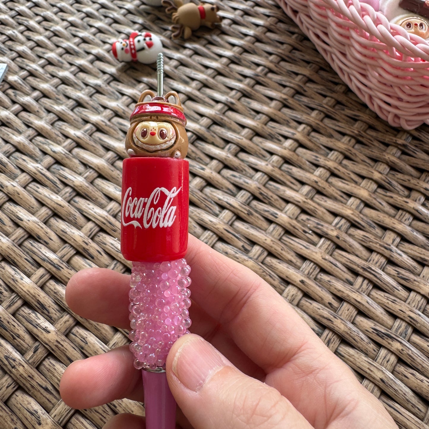 Flocal Bead Coke WIth Labubu Head