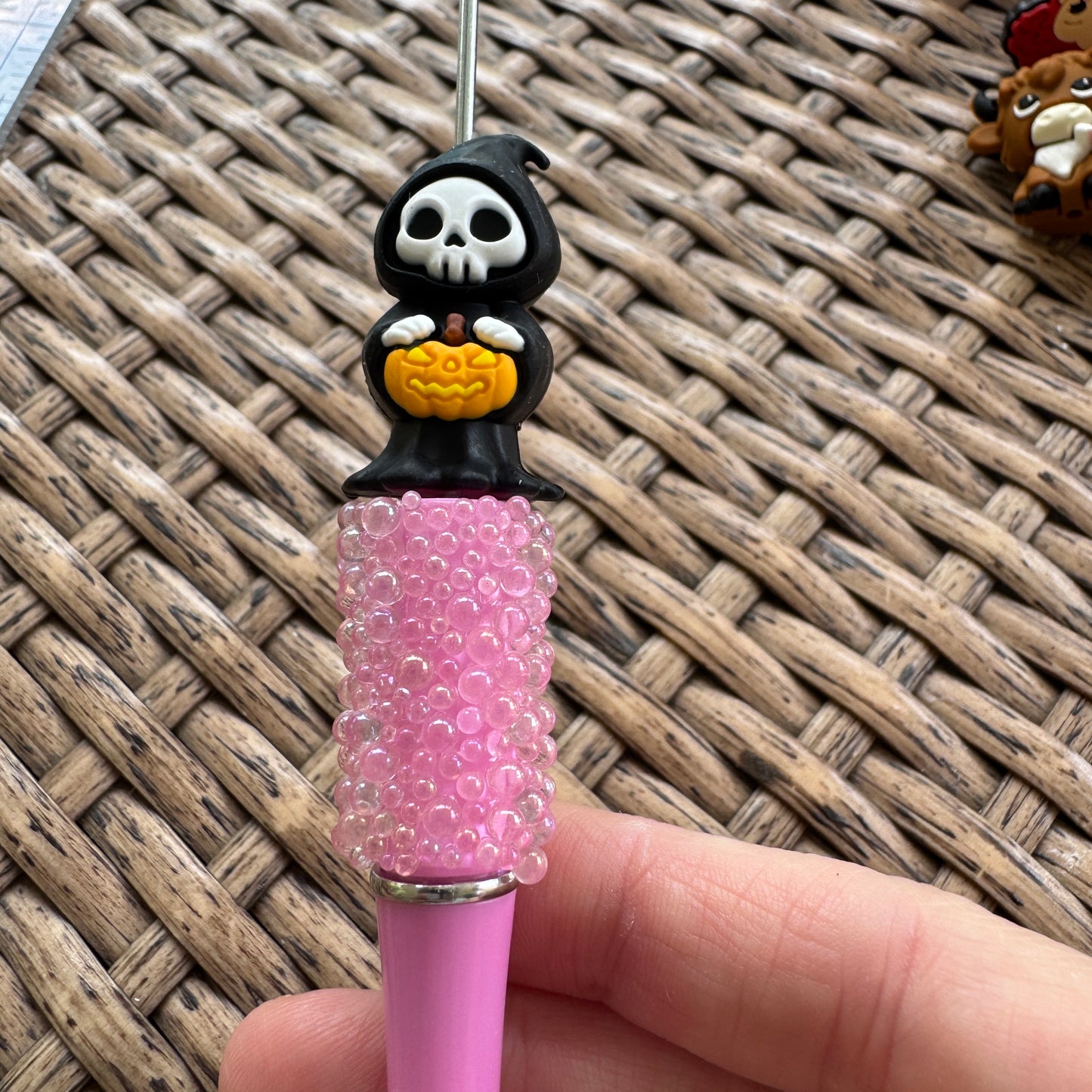 Flocal Bead Silicone 3D Scream Ghost Guy with Pumpkin