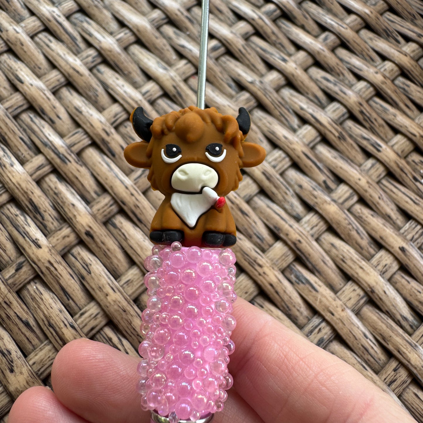 Flocal Bead Silicone Smoking Highland Cow