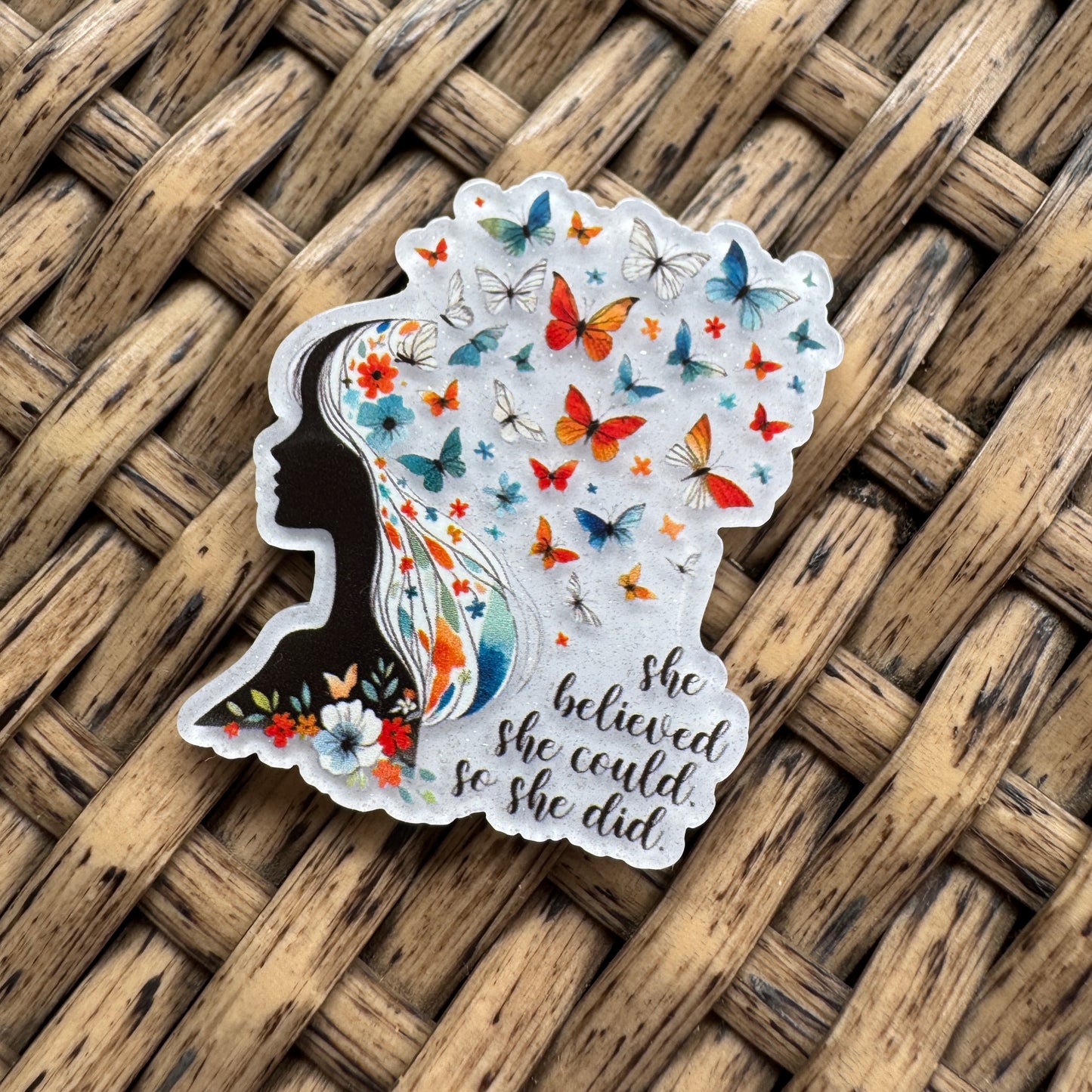 Acrylic Fatback, Planar, Cabochon, Craft Supply - She Believed She could