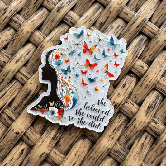 Acrylic Fatback, Planar, Cabochon, Craft Supply - She Believed She could