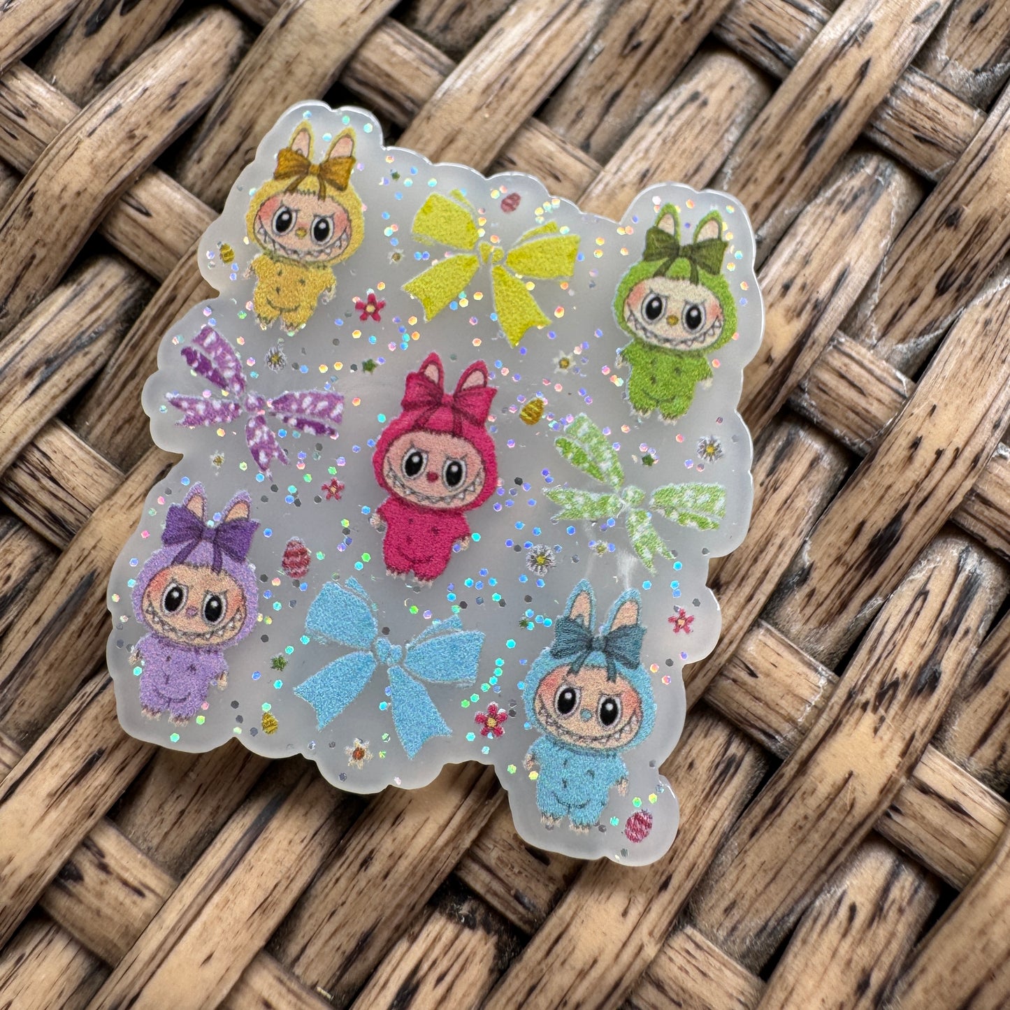 Acrylic Fatback, Planar, Cabochon, Craft Supply - Labubu and Bows