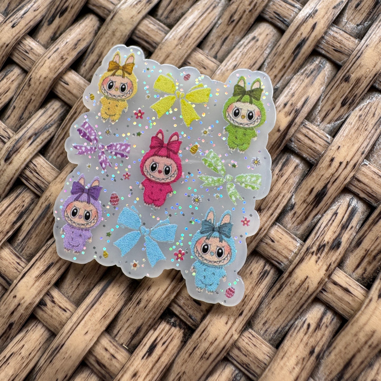 Acrylic Fatback, Planar, Cabochon, Craft Supply - Labubu and Bows