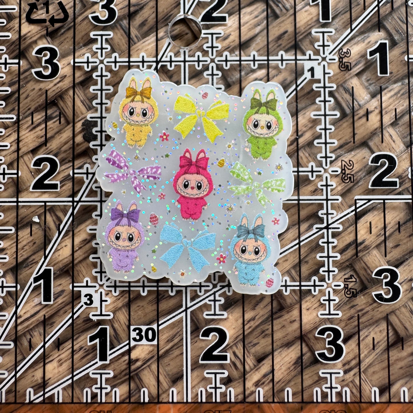 Acrylic Fatback, Planar, Cabochon, Craft Supply - Labubu and Bows