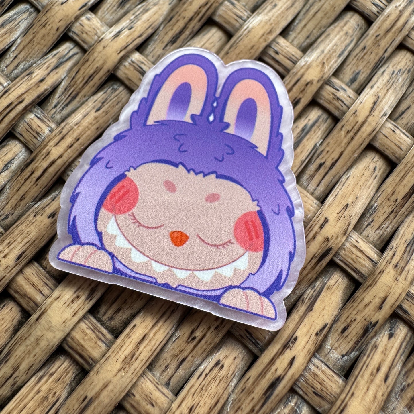 Acrylic Fatback, Planar, Cabochon, Craft Supply - Cartoon Labub Purple Head