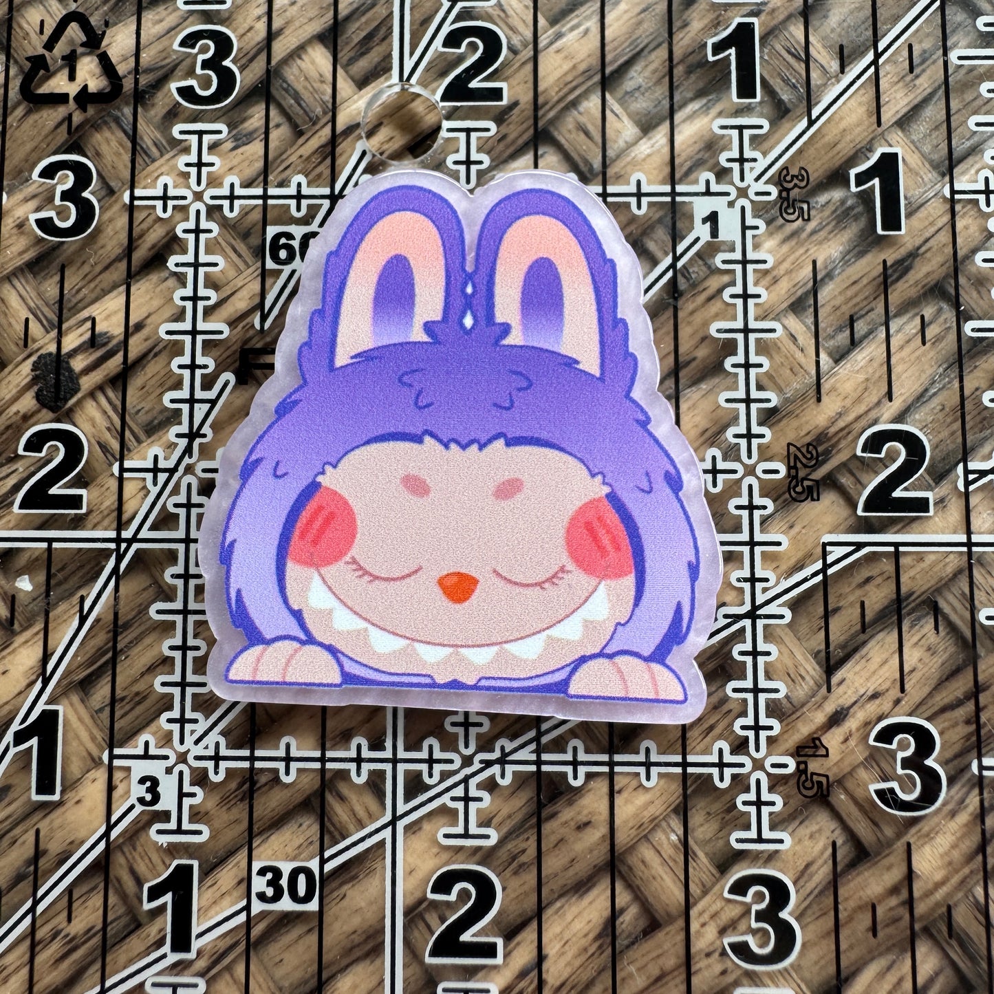 Acrylic Fatback, Planar, Cabochon, Craft Supply - Cartoon Labub Purple Head