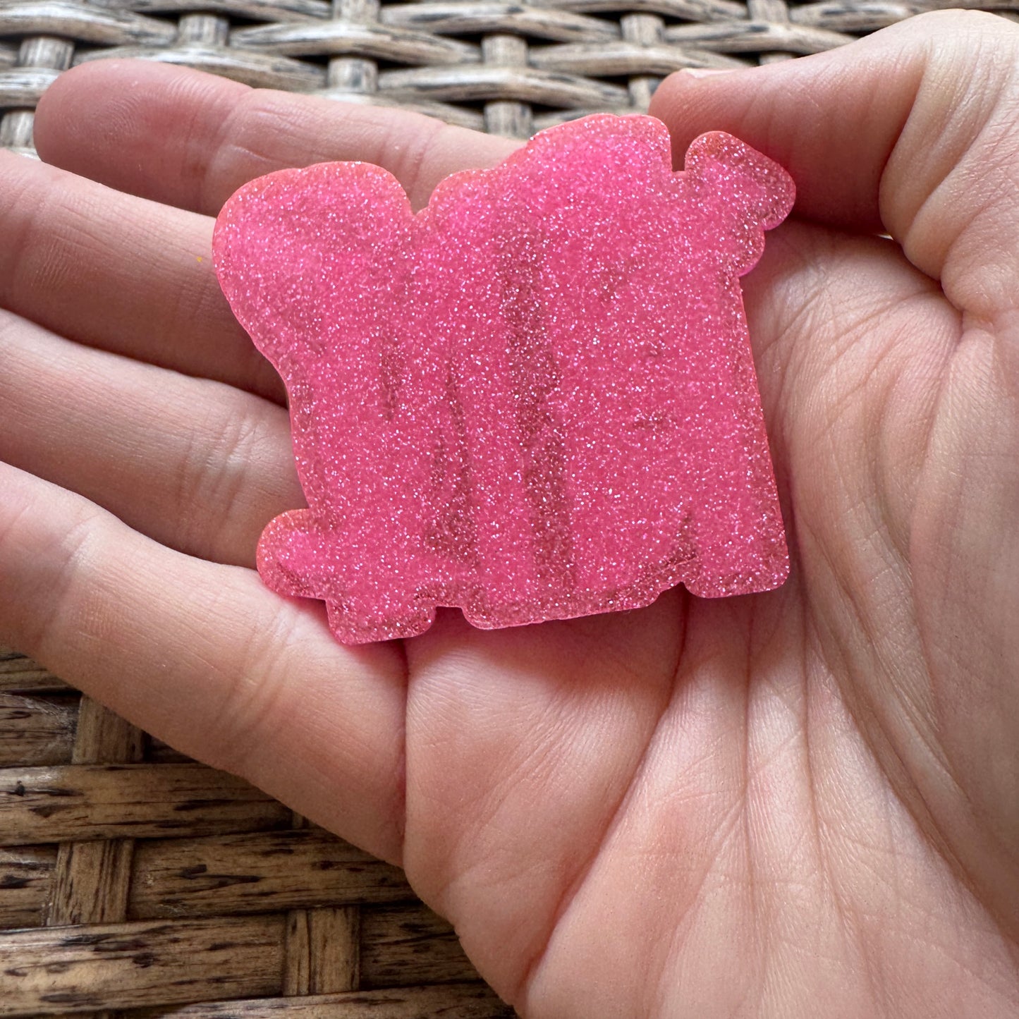 Acrylic Fatback, Planar, Cabochon, Craft Supply - RN Pink Nurse