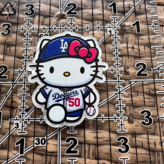Acrylic Fatback, Planar, Cabochon, Craft Supply - Sports Hello Kitty LA Dodgers