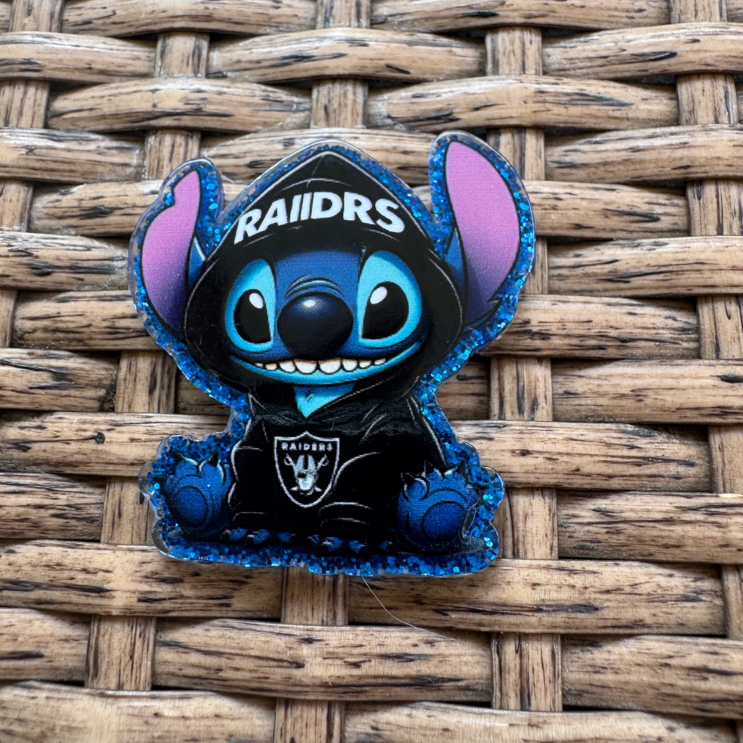 Acrylic Fatback, Planar, Cabochon, Craft Supply - Sports Stitch Football Raiders