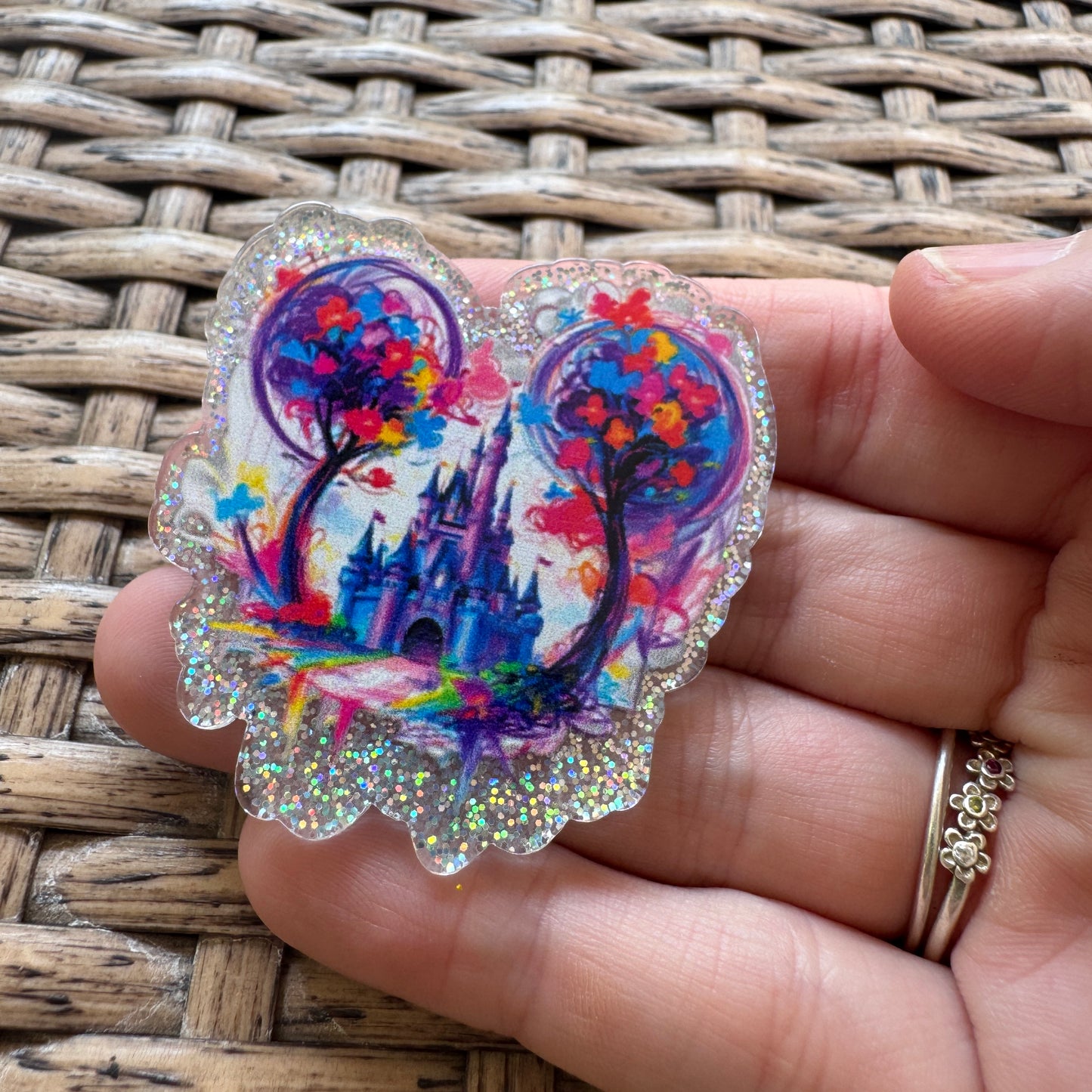 Acrylic Fatback, Planar, Cabochon, Craft Supply - Cartoon Castle Princess