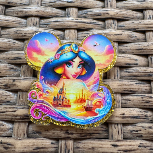 Acrylic Fatback, Planar, Cabochon, Craft Supply - Cartoon Jasmine
