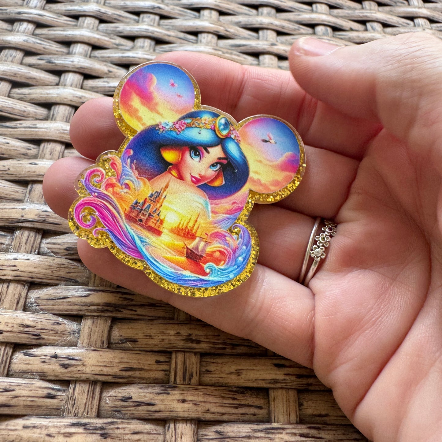 Acrylic Fatback, Planar, Cabochon, Craft Supply - Cartoon Jasmine