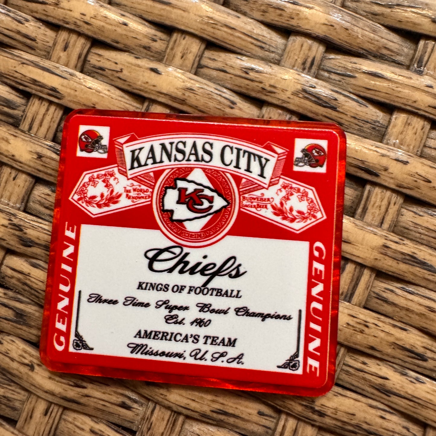 Kc Chief Football Sports  Flatback,  Planar, Cabochon, Single Pc