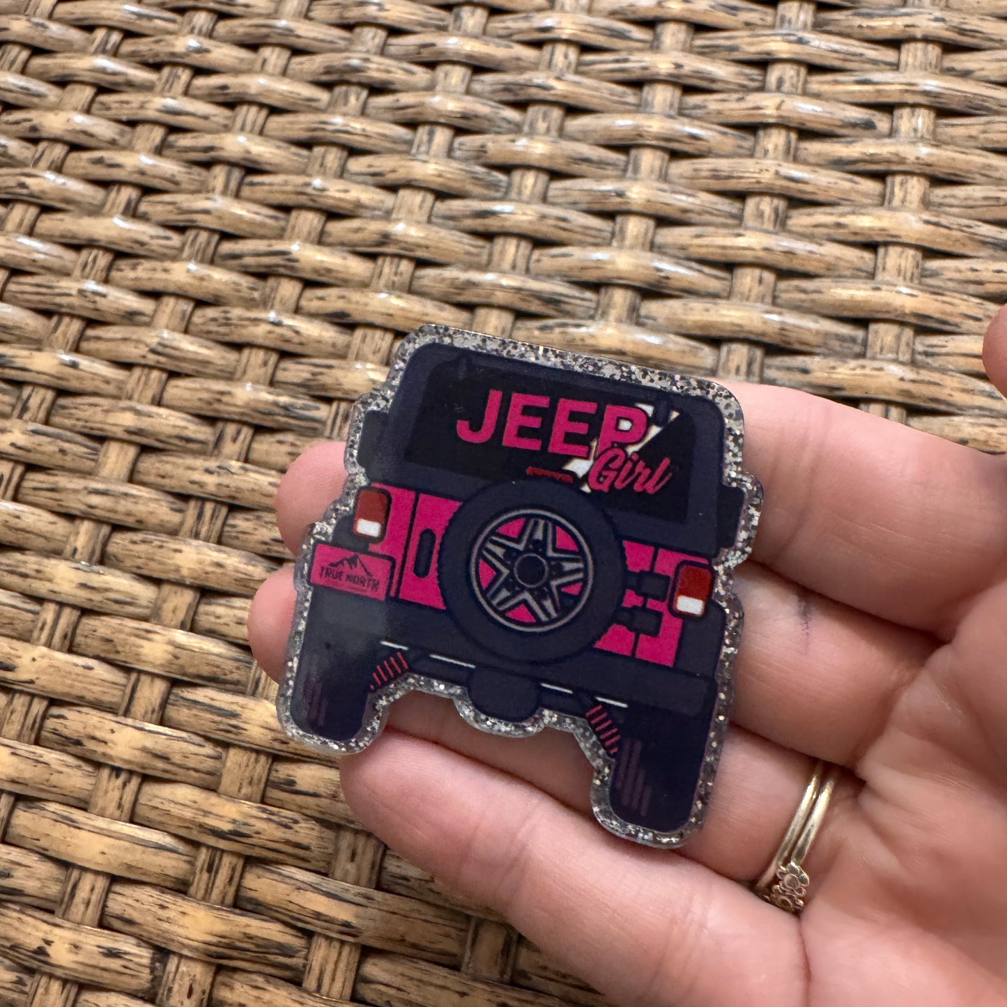 Jeep Girl  Flatback,  Planar, Cabochon, Single Pc