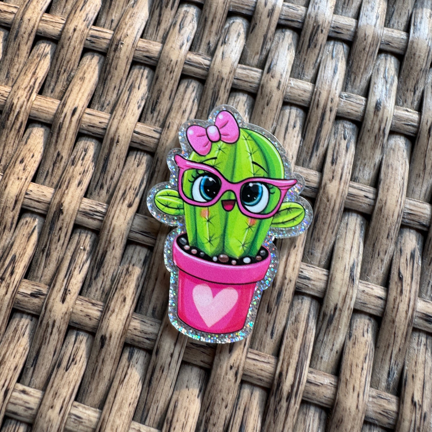 Acrylic Flatback,  Planar, Cabochon, Single Pc - Cute Cactus