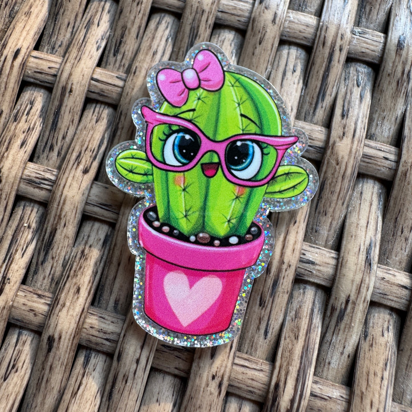 Acrylic Flatback,  Planar, Cabochon, Single Pc - Cute Cactus