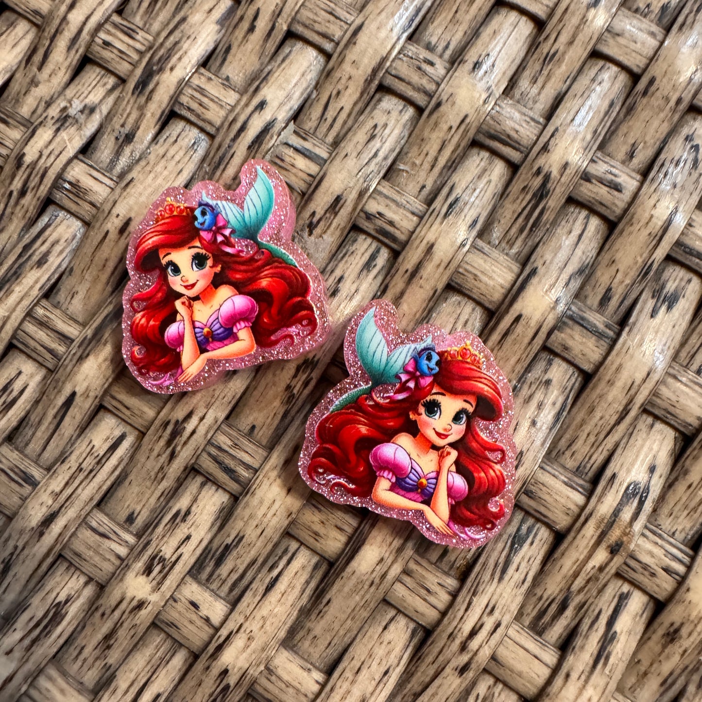 Little Mermaid Small Acrylic Focal Bead Set of Two  – Double-Sided Image Charms for Beadable Pens, Badge Reels, Keychains, Jewelry, Junk Cases (Copy)