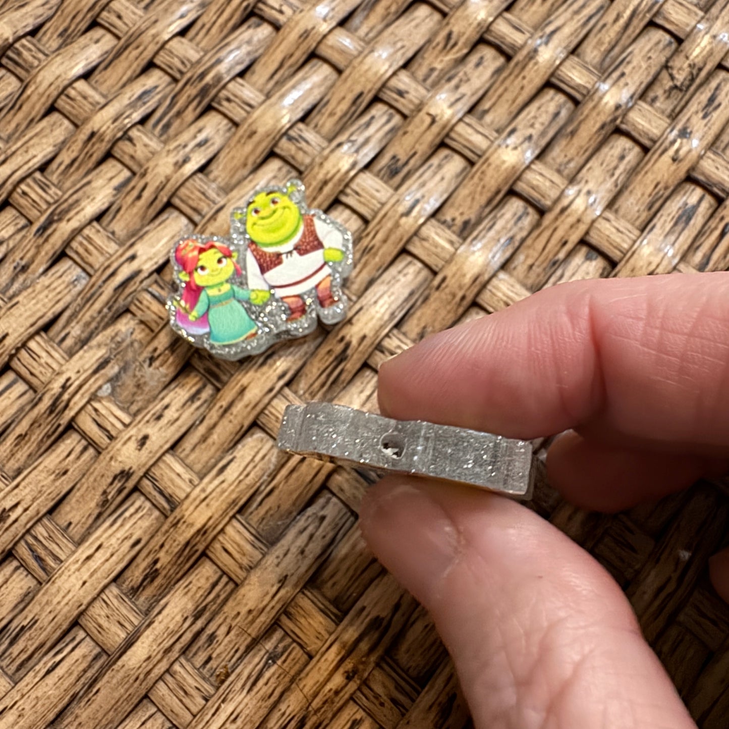 Shrek and Fiona Small Acrylic Focal Bead Set of Two  – Double-Sided Image Charms for Beadable Pens, Badge Reels, Keychains, Jewelry, Junk Cases